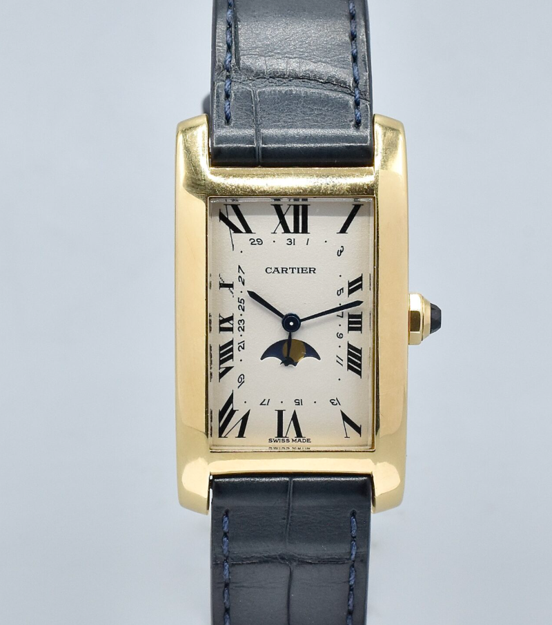 CARTIER TANK AMERICAINE MOON PHASE REF. 819907 YELLOW GOLD