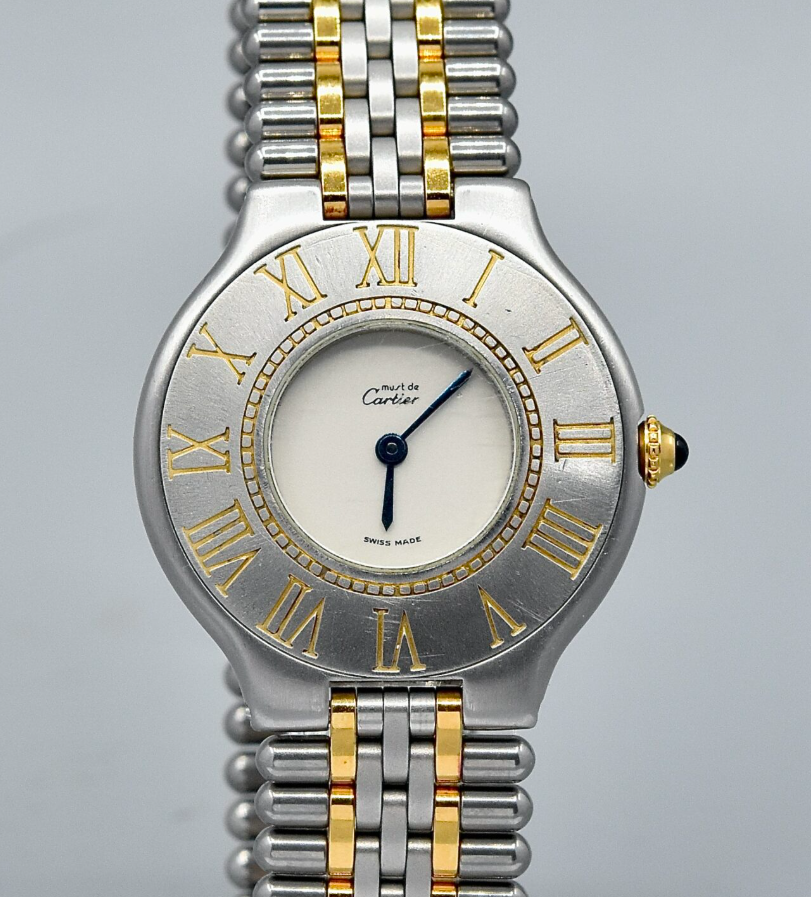 CARTIER MUST 21 REF. 9010 STEEL AND GOLD PLATED
