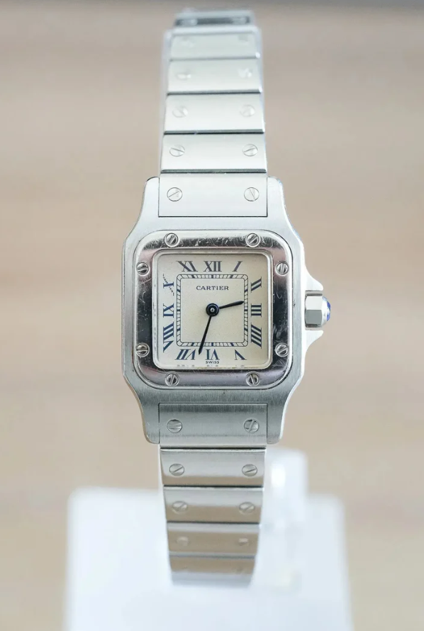 Cartier - Santos Curved 9057 blue index steel - 1990s