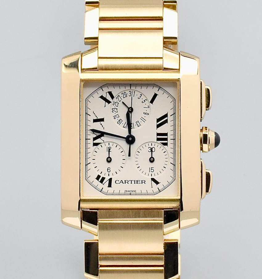 CARTIER TANK FRANCAISE CHRONOFLEX REF.1830 WITH PAPERS