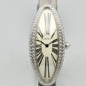 CARTIER ELONGATED BATHTUB REF: WJBA0007 WHITE GOLD AND DIAMONDS FULL SET