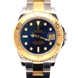 Rolex Yacht-Master 168623 35mm Two Tone Oyster 18K Yellow Gold & SS Blue Dial Watch