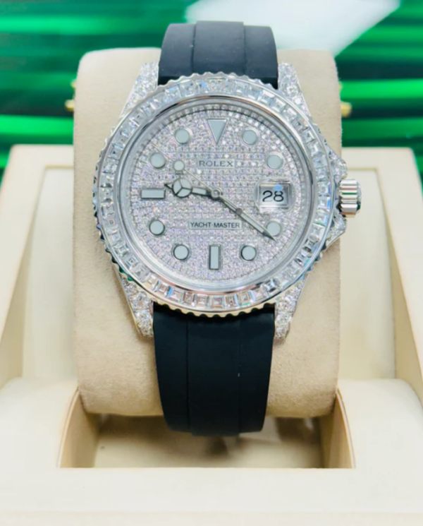 Rolex Yacht-Master 226659 White Gold 42 Oyster flex Custom Diamond Bezel & Custom Diamond Case & Custom Pave Dial