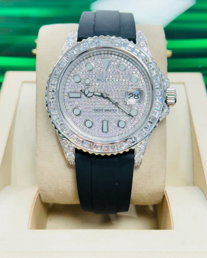 Rolex Yacht-Master 226659 White Gold 42 Oyster flex Custom Diamond Bezel & Custom Diamond Case & Custom Pave Dial